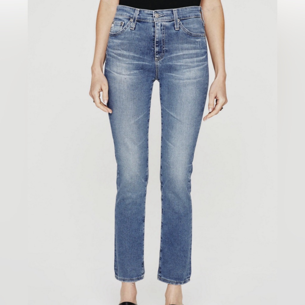 Ag Mari High Rise Slim Straight Blue Women's Jeans Size 27